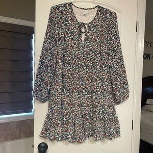 J Crew relaxed printed firey sunset floral dress